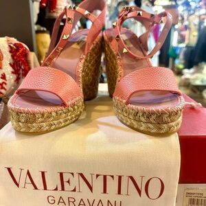 Valentino Garavani Pink Espadrille Wedges